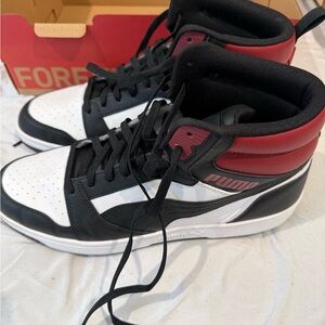 Puma Rebound V6 Red and Black Athletic Shoes
